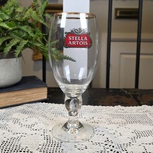 Stella Artois 50cL Grand Chalice 8.5" Gold Rim Stemmed Glass Ritzenhoff Belgian